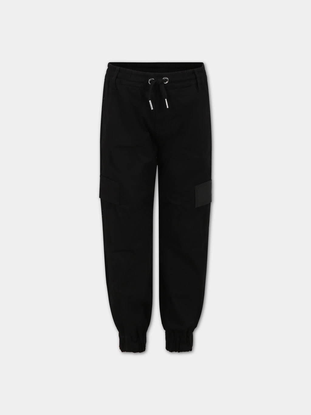 Black trousers for boy with logo